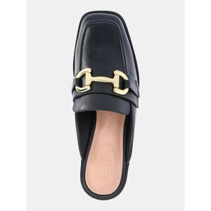 Time and Tru Women's Loafer Mules, Size 6, Medium Width, Slip-On, Solid Black